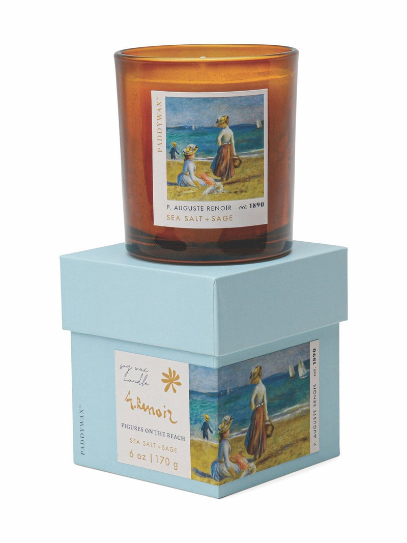 Paddywax Impressionist 6oz170g Renoir ' Figur Beach' Glass Candle