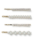 Pearl and Crystal White Hair Slide Set
