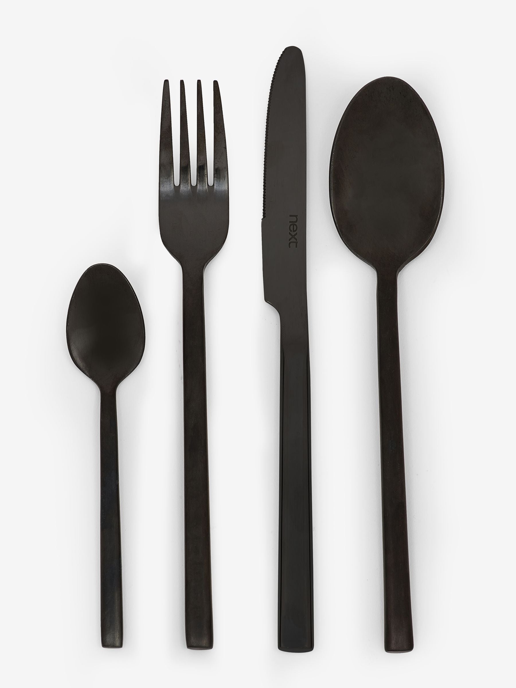 Black 24 Piece Kensington Stainless Steel Cutlery Set