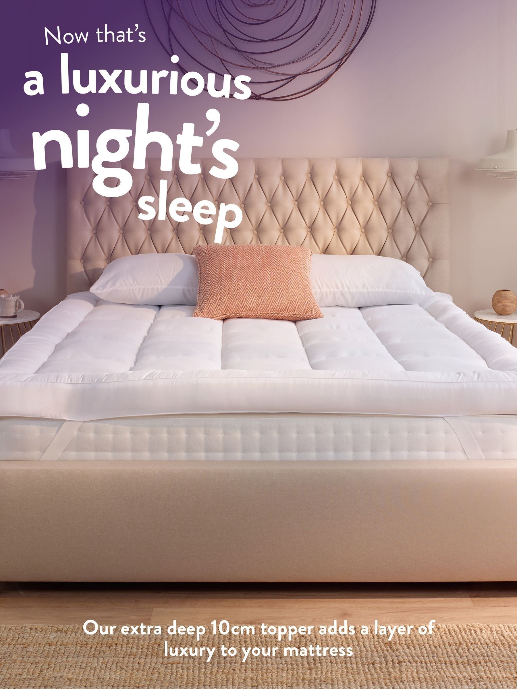 Slumberdown White Sleep Soundly Climate Control Extra Deep 10cm Mattress Topper
