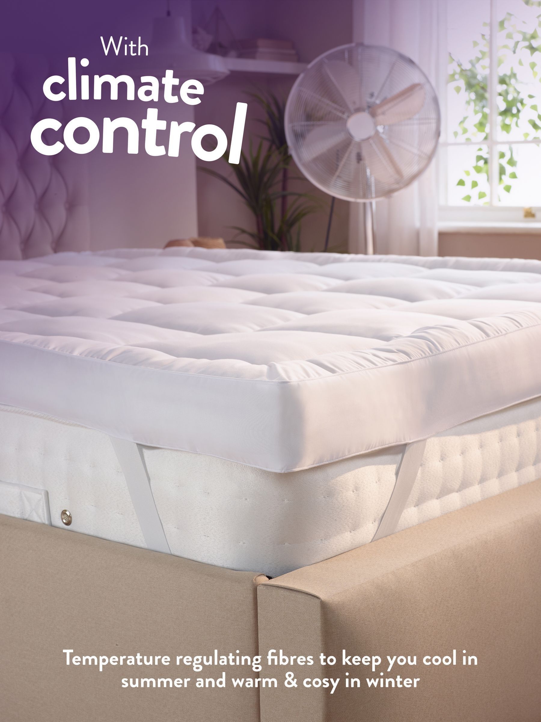 Slumberdown White Sleep Soundly Climate Control Extra Deep 10cm Mattress Topper