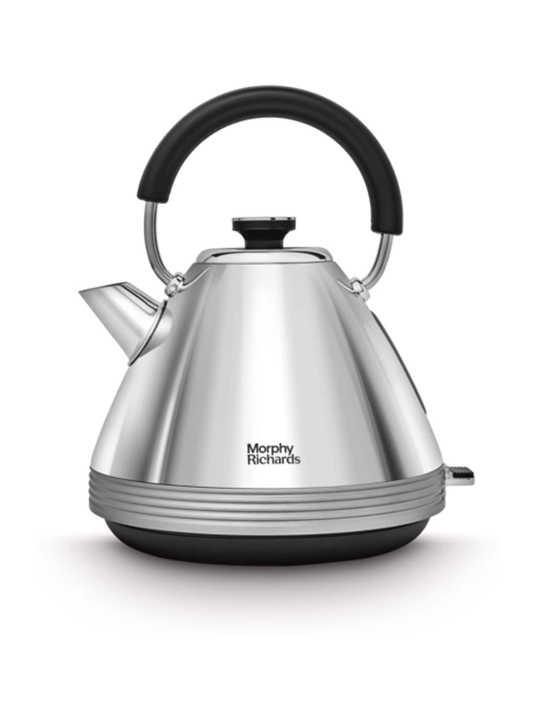 Morphy Richards Black/White Venture Retro Pyramid Kettle 1.5L, imported from the UK