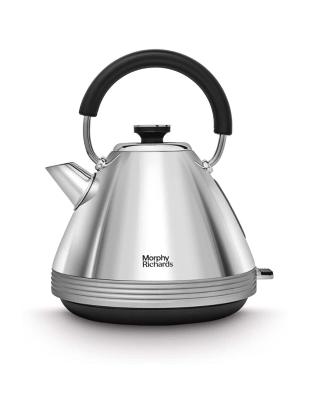 Morphy Richards Black/White Venture Retro Pyramid Kettle 1.5L, imported from the UK