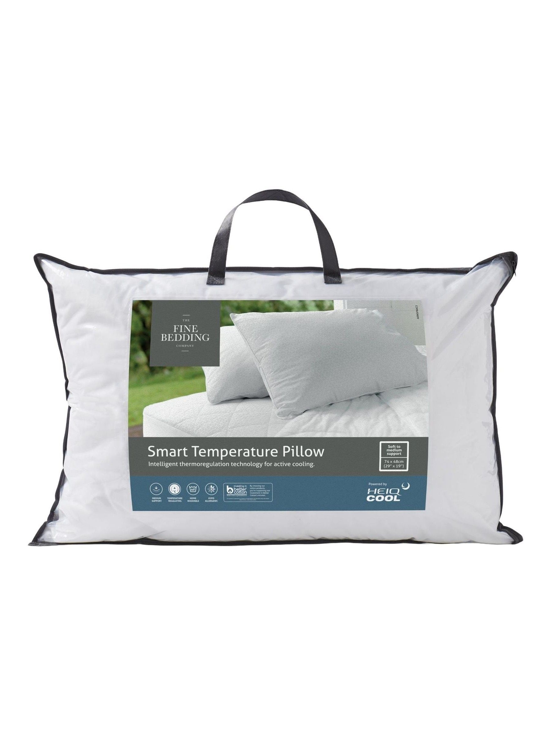 Activated Cooling Medium White Support Pillow 48x74cm - British product
