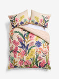 Multi autumn floral print reversible duvet cover and pillowcase set, imported from the UK