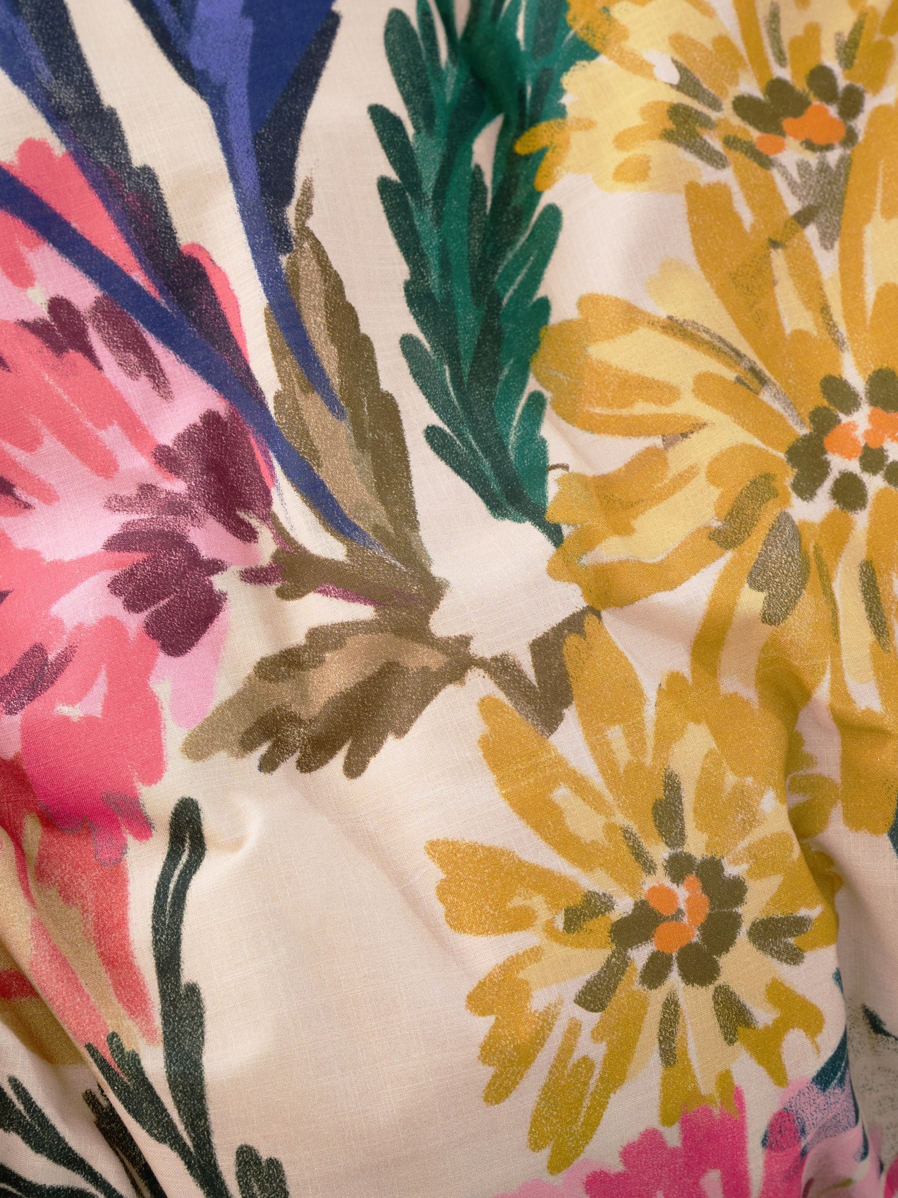 Multi autumn floral print reversible duvet cover and pillowcase set, imported from the UK