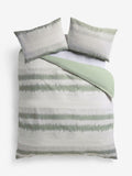 Green Ikat Geo duvet cover and pillowcase set, UK version