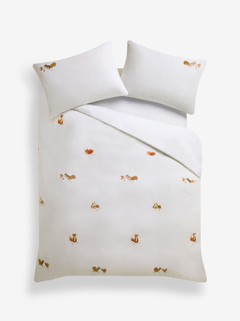 Autumn woodland duvet cover and pillowcase set, imported from the UK
