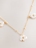 Gold Tone Flower Drop Necklace, UK version pendant accessory
