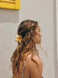 Yellow and white flower claw hair clip (British brand)