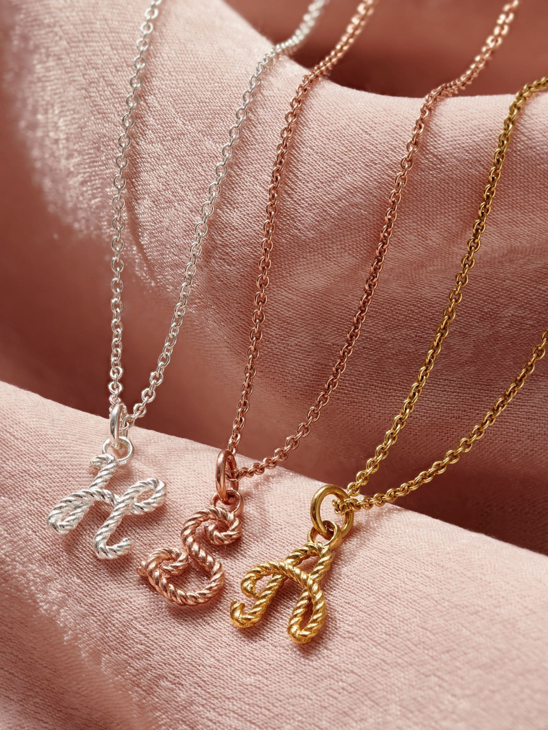 Posh Totty Designs sterling silver initial necklace, imported from the UK