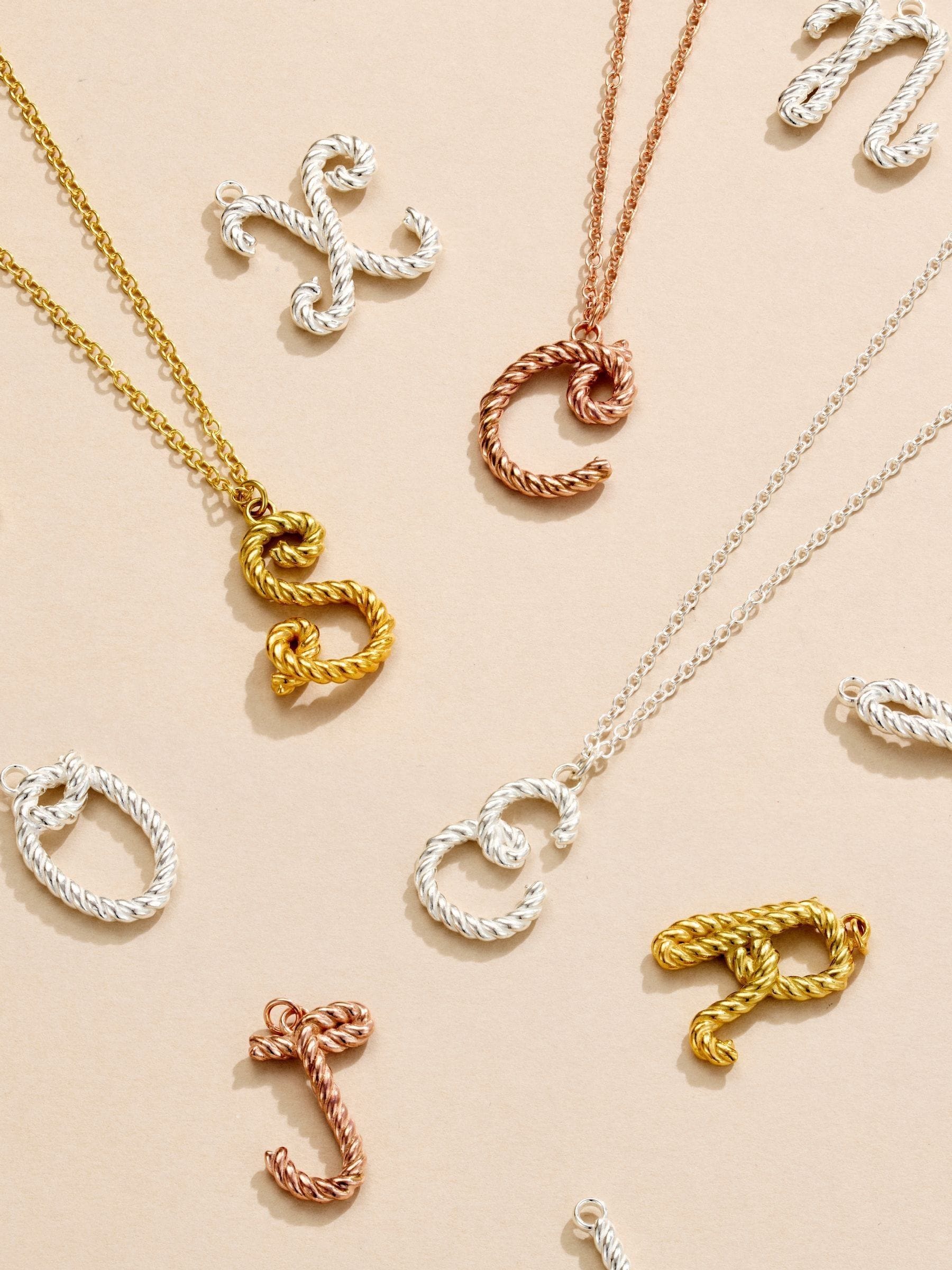 Posh Totty Designs sterling silver initial necklace, imported from the UK