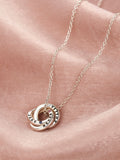 Posh Totty Designs Sterling Silver Micro Personalised Birthstone Russian Ring Necklace