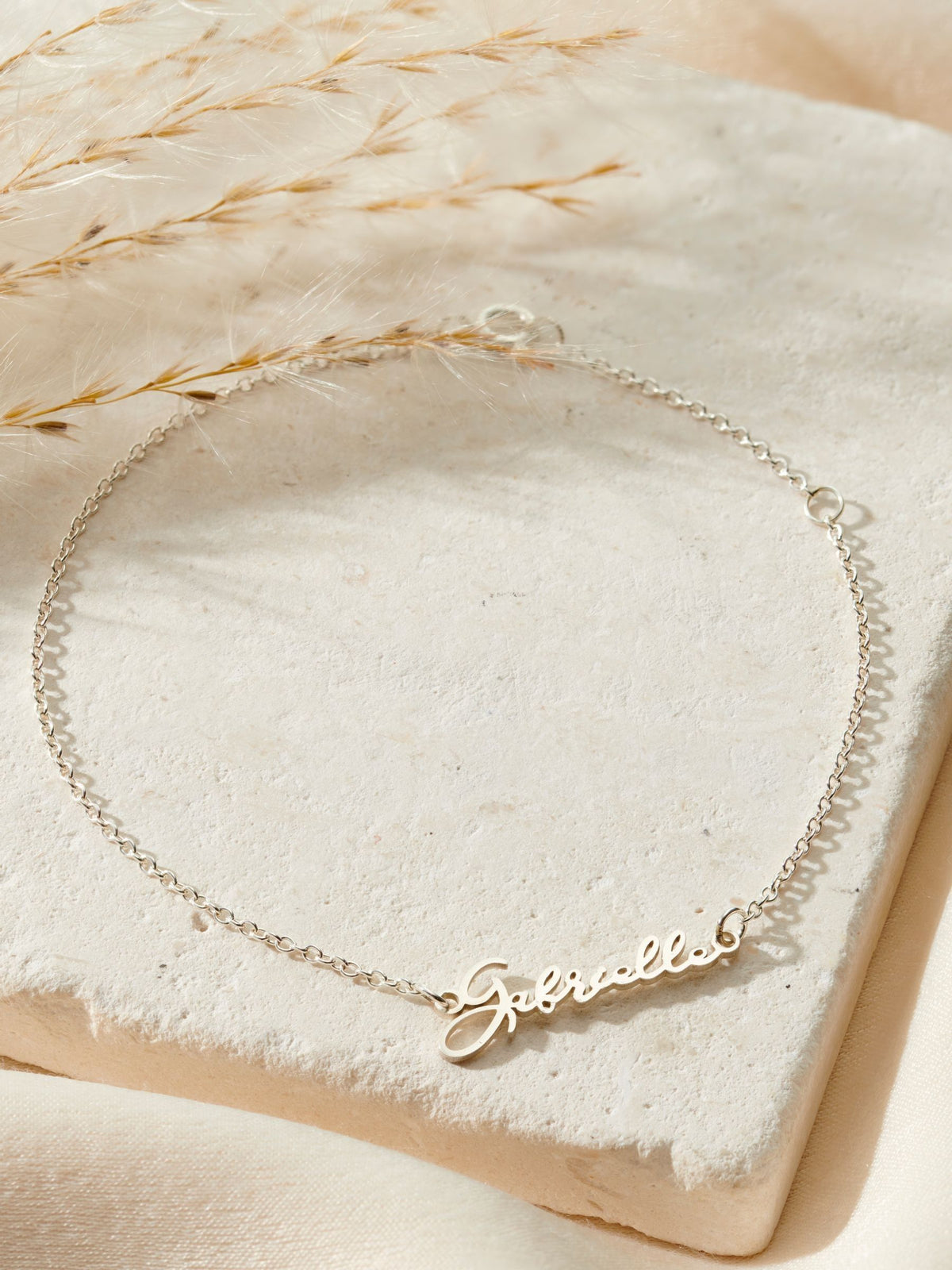 Posh Totty Designs Sterling Script Name Bracelet, imported from the UK