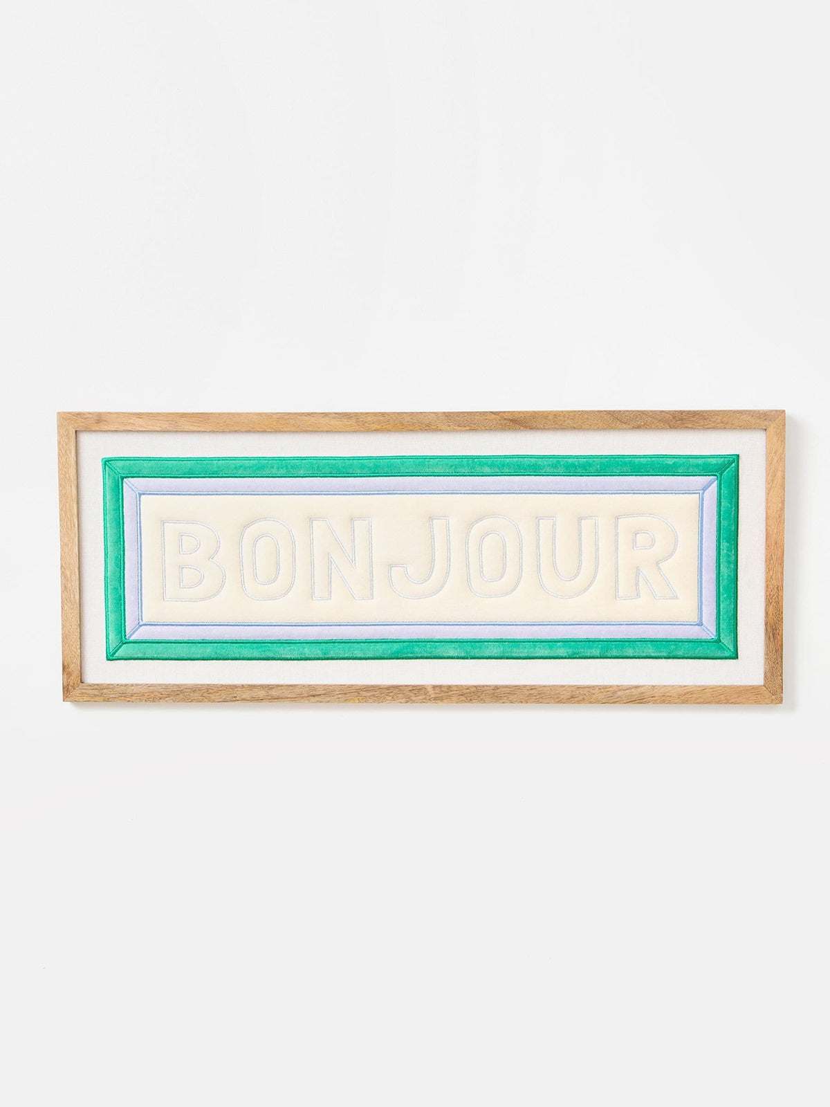 Oliver Bonas Cream Bonjour Fabric Framed Wall Art