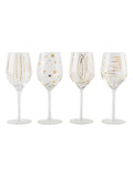 Mikasa clear etched gold crystal white wine glasses set of 4, imported from the UK