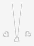 Heart Pendant Set in Silver Tone