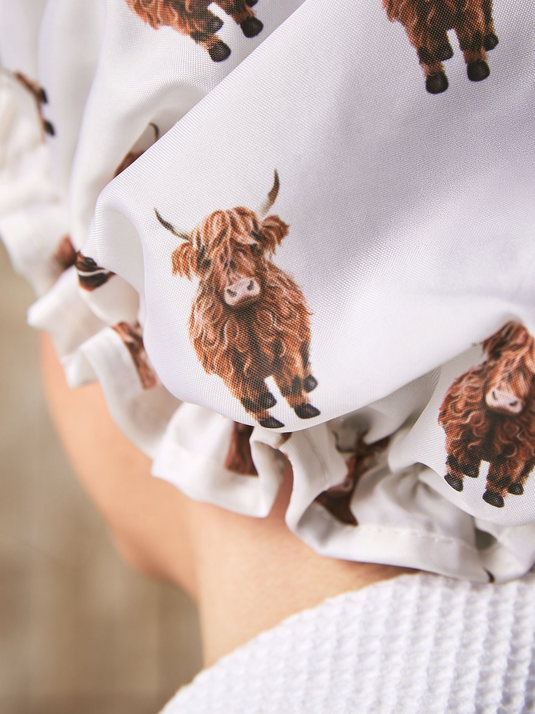Natural Hamish The Highland Cow Shower Cap