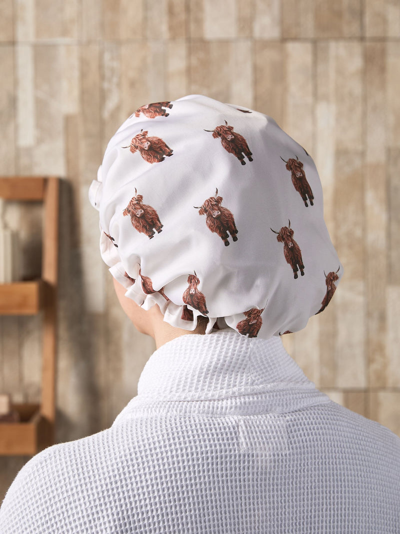Natural Hamish The Highland Cow Shower Cap