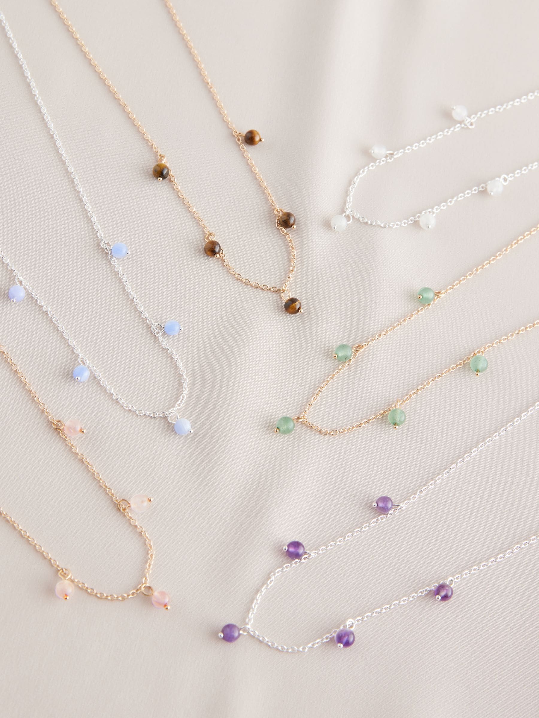 Gold/SilverTone Semi Precious Stone Necklace
