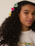 Multi Coloured Mini Flower Hair Clips 3 Pack, imported from the UK