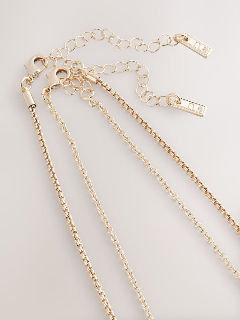 Gold Tone Two Layer Pearl Effect Pendant Necklace, UK version