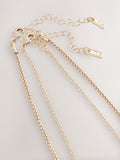 Gold Tone Two Layer Pearl Effect Pendant Necklace, UK version