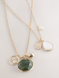 Gold Tone Two Layer Pearl Effect Pendant Necklace, UK version