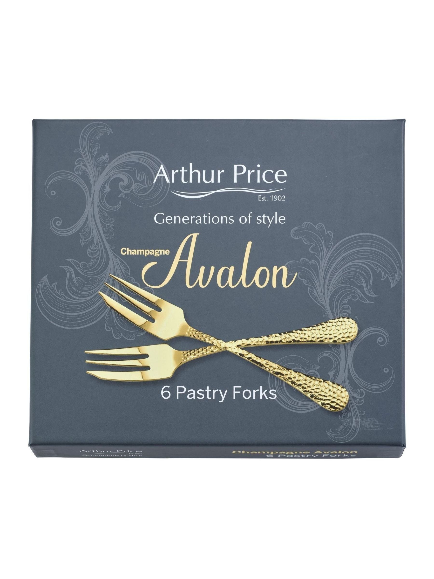 Arthur Price Champagne Gold Avalon pastry forks set of 6 - British product