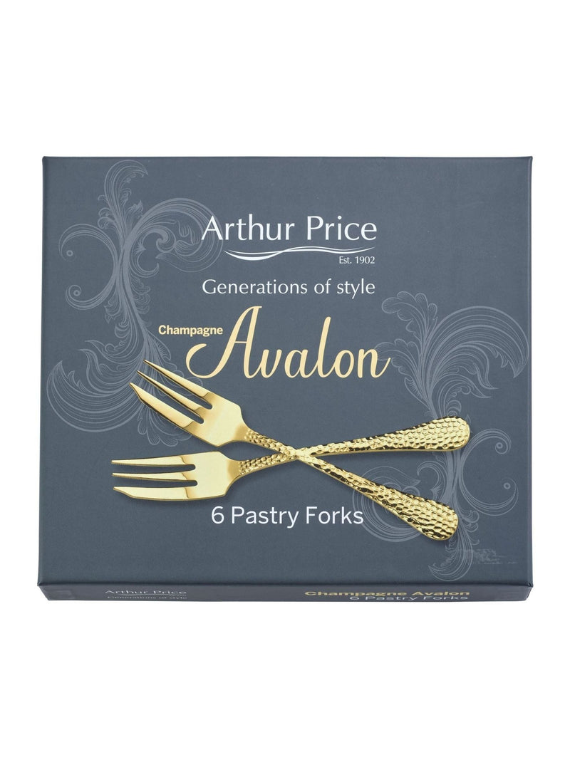 Arthur Price Champagne Gold Avalon pastry forks set of 6 - British product
