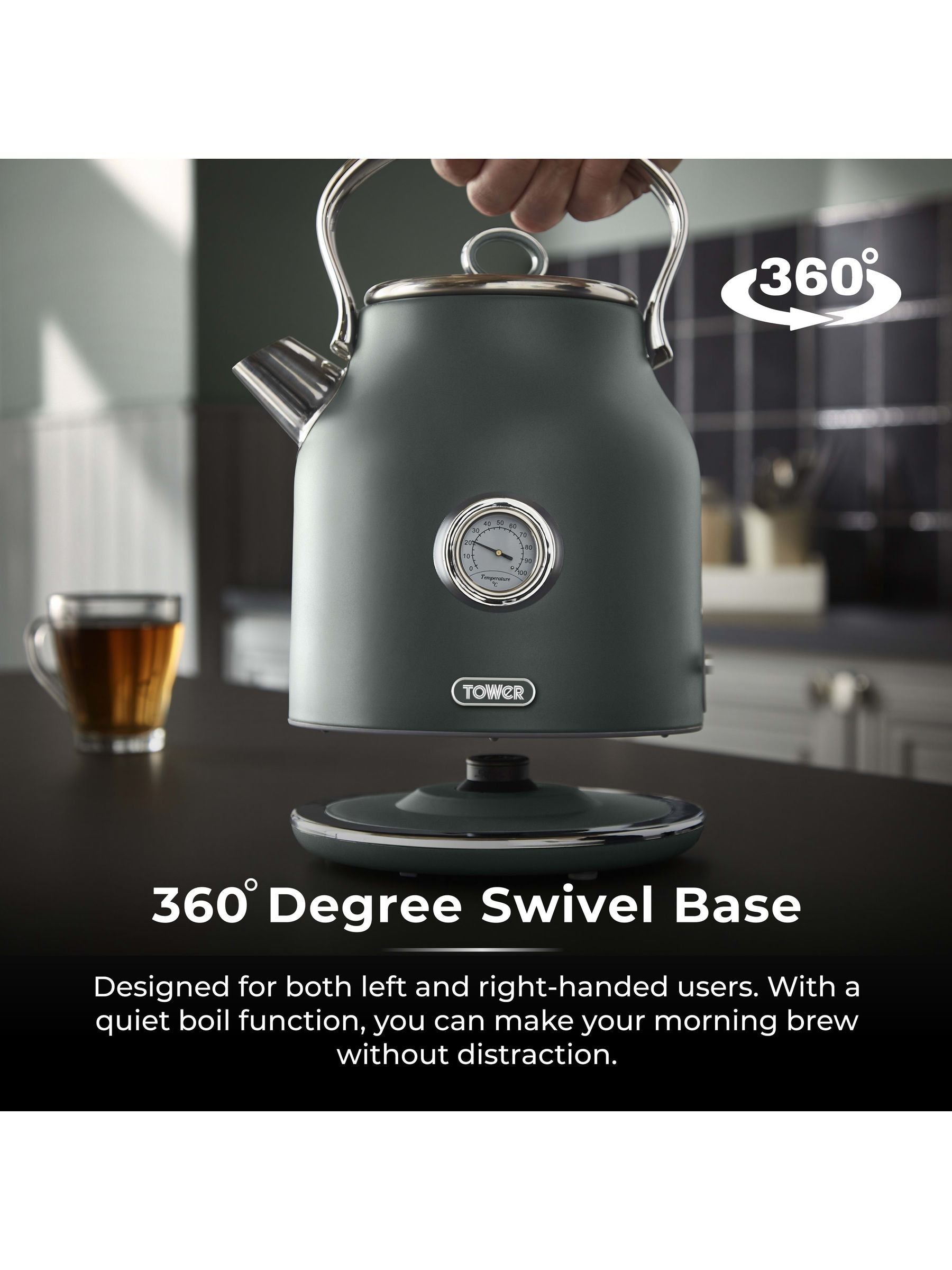 Tower Grey Renaissance 1.7L electric kettle (British brand)