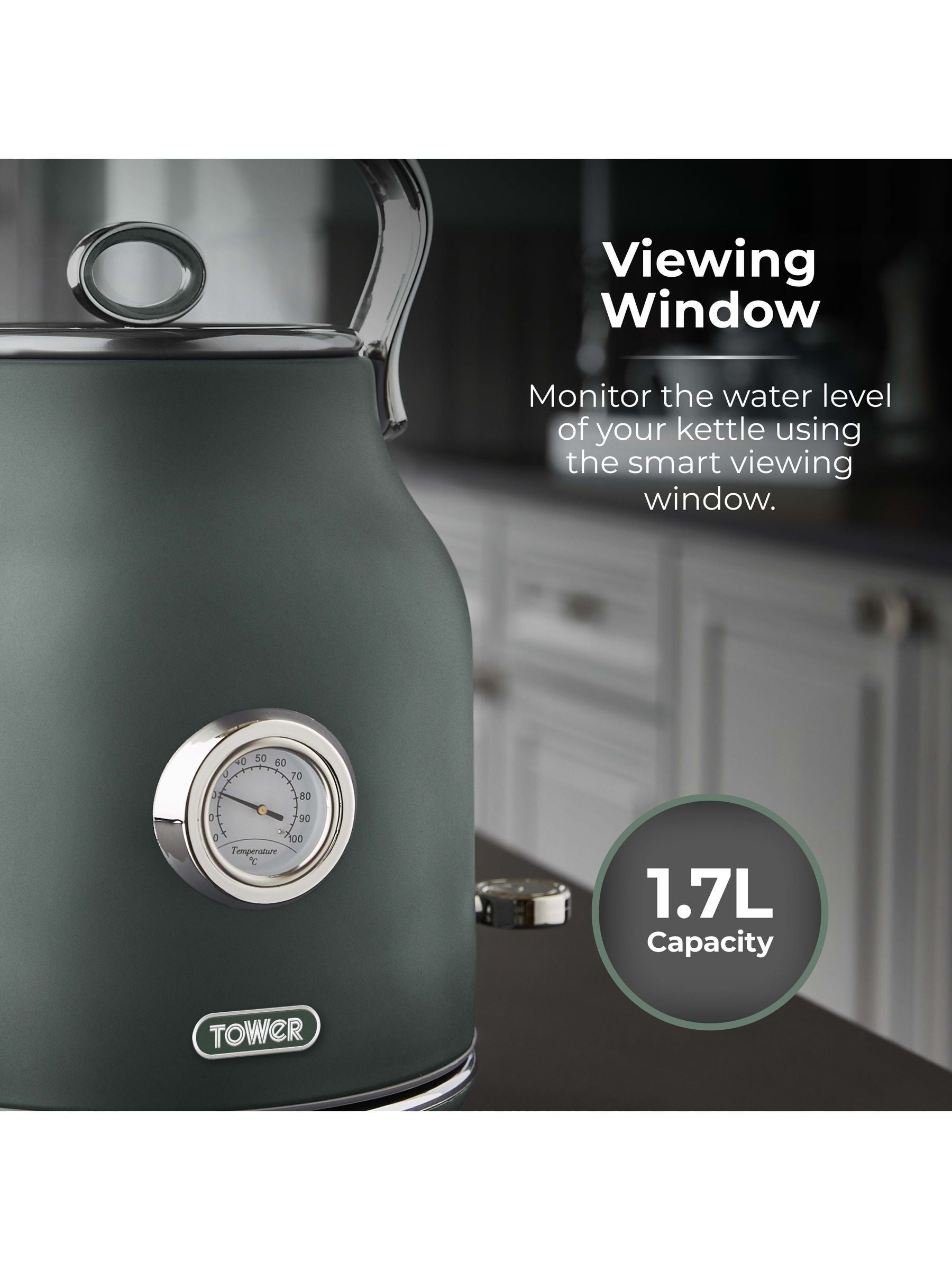 Tower Grey Renaissance 1.7L electric kettle (British brand)