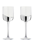 Anton Studio Designs Set of 2 Silver Wave Wine Glasses