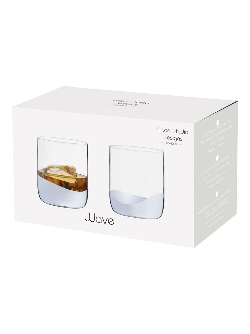 Anton Studio Designs Silver Wave Tumblers set of 2 - British product
