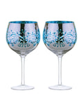 Artland Set of 2 Blue Filigree Gin Glasses