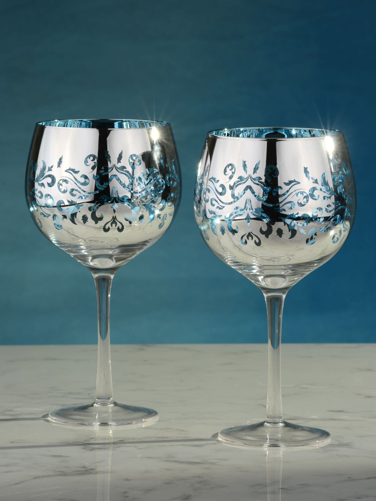 Artland blue filigree gin glasses set of 2 - British product