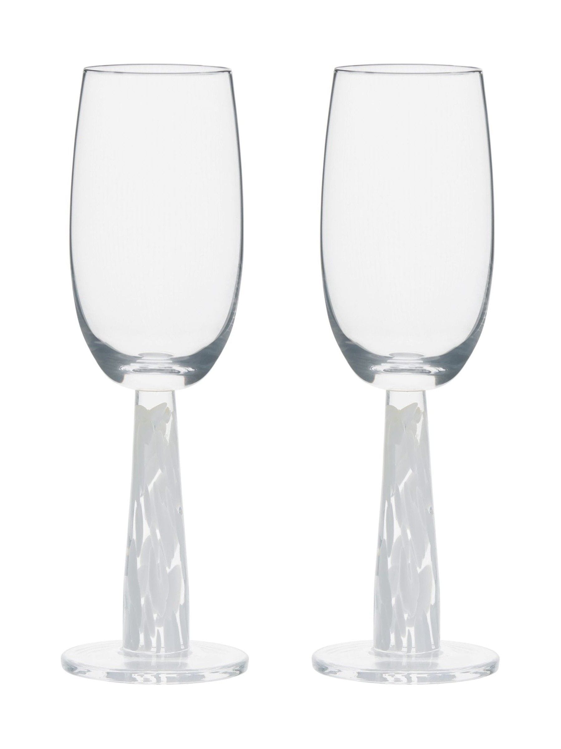 Anton Studio Designs White Björn champagne flutes set of 2 - British product