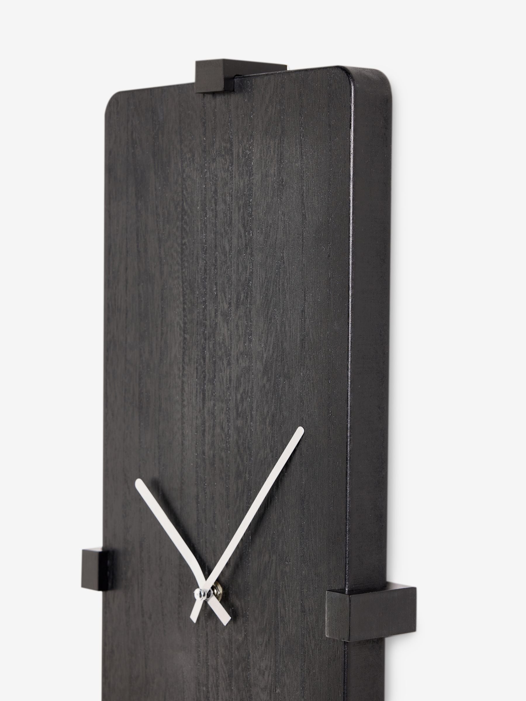 Black wooden rectangular clock 24cm - British product