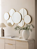 Gold Round Cluster Mirror