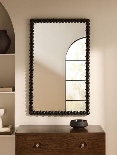 Black Global Bobbin Decorative Wall Mirror 90.5cm x 56.5cm