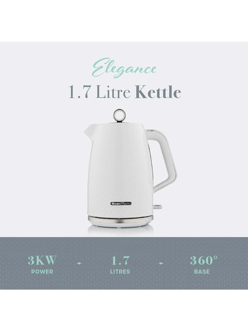 Swan White Elegance Jug Kettle 1.7L (British brand)