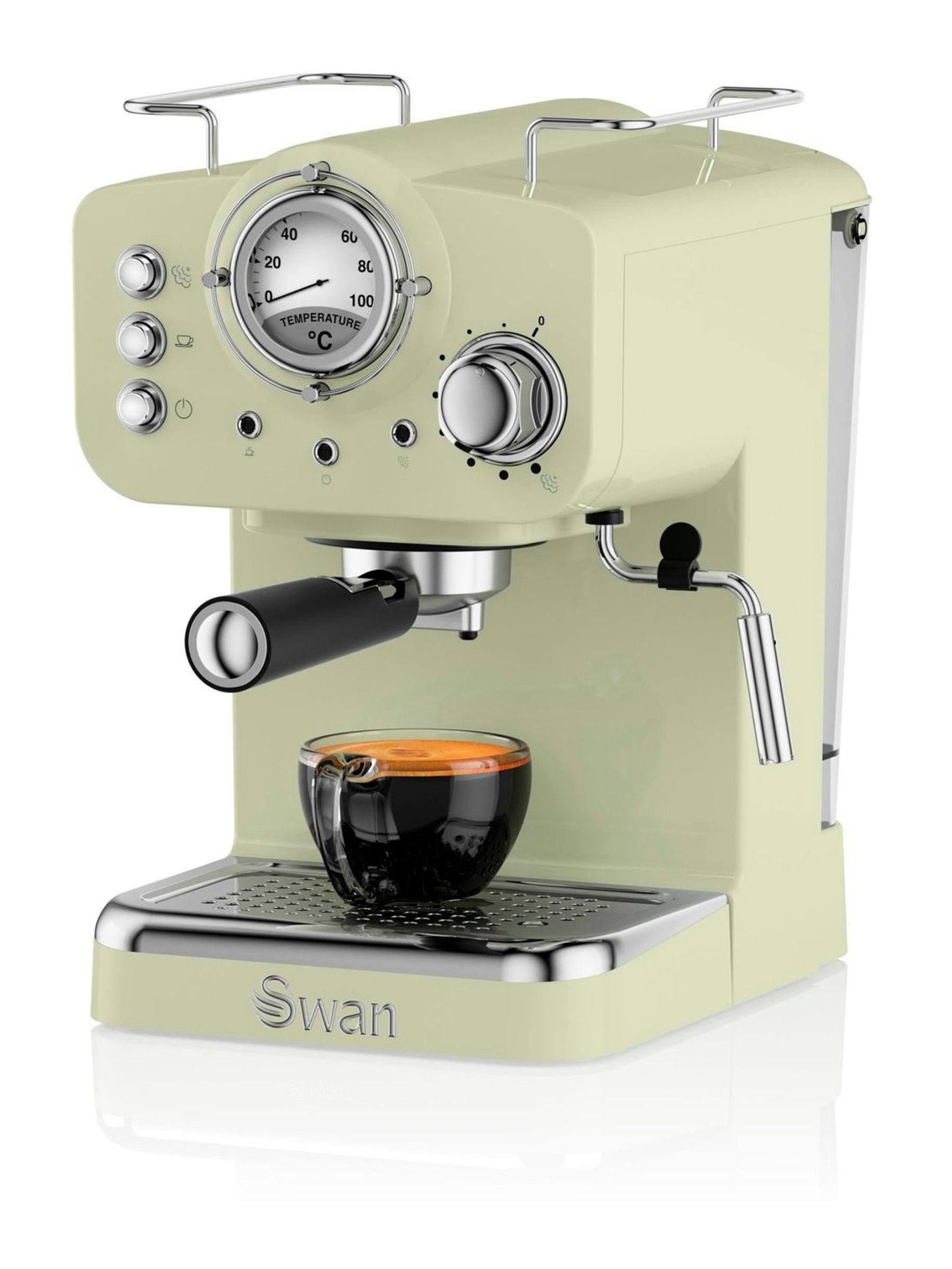 15-Bar Pressure Espresso Machine with 1.2L Detachable Water Tank and Steam Control