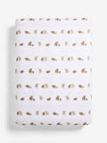 White Hamish the Highland cow fitted sheet and pillowcase set for single beds (British brand)