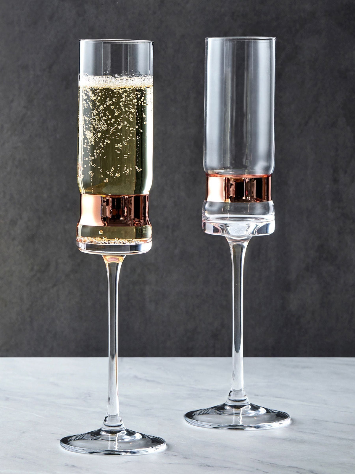 Anton Studio Designs SoHo bronze champagne flutes set of 2 (British brand)