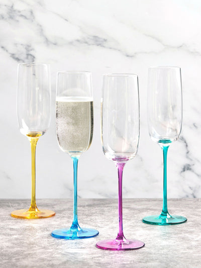 Anton Studio Designs Blue Gala Champagne Flutes Set of 4