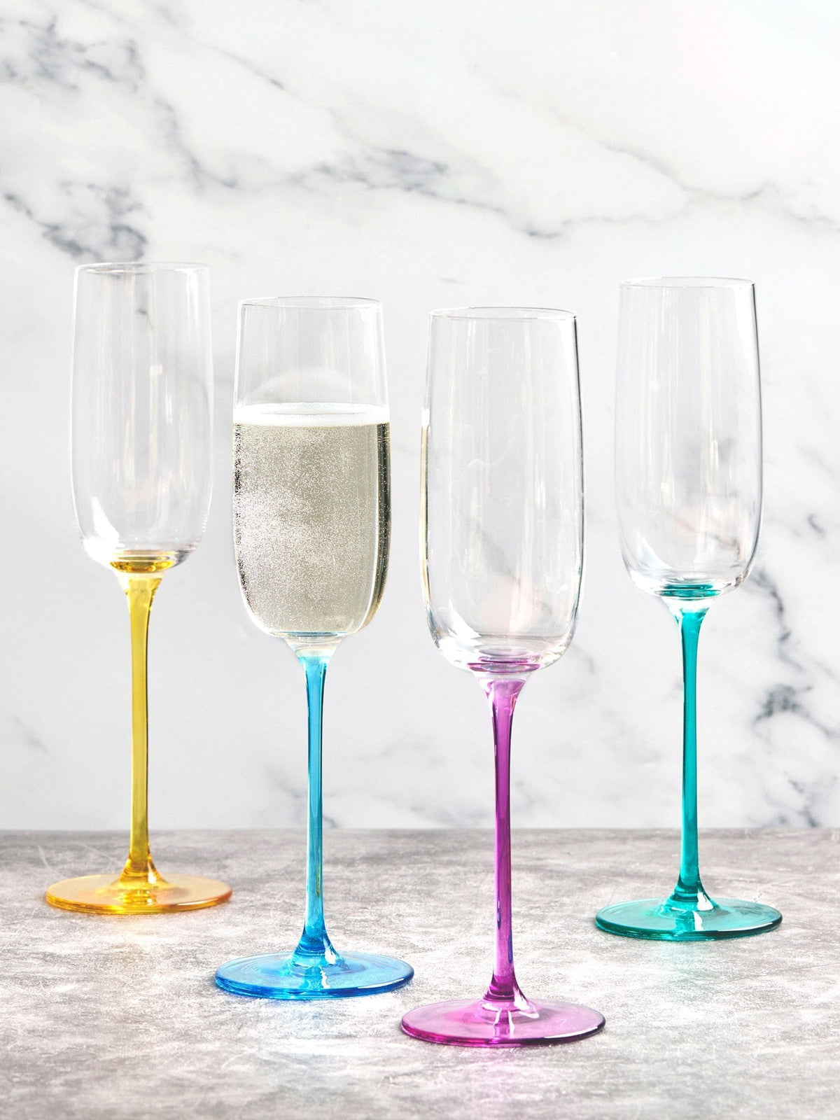 Anton Studio Designs blue gala champagne flutes set of 4 - British product