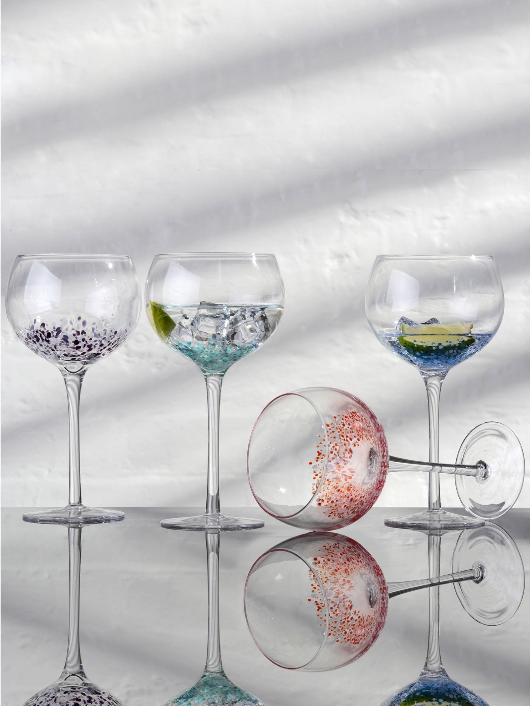Anton Studio Designs Set of 4 Red Speckle Gin Glasses