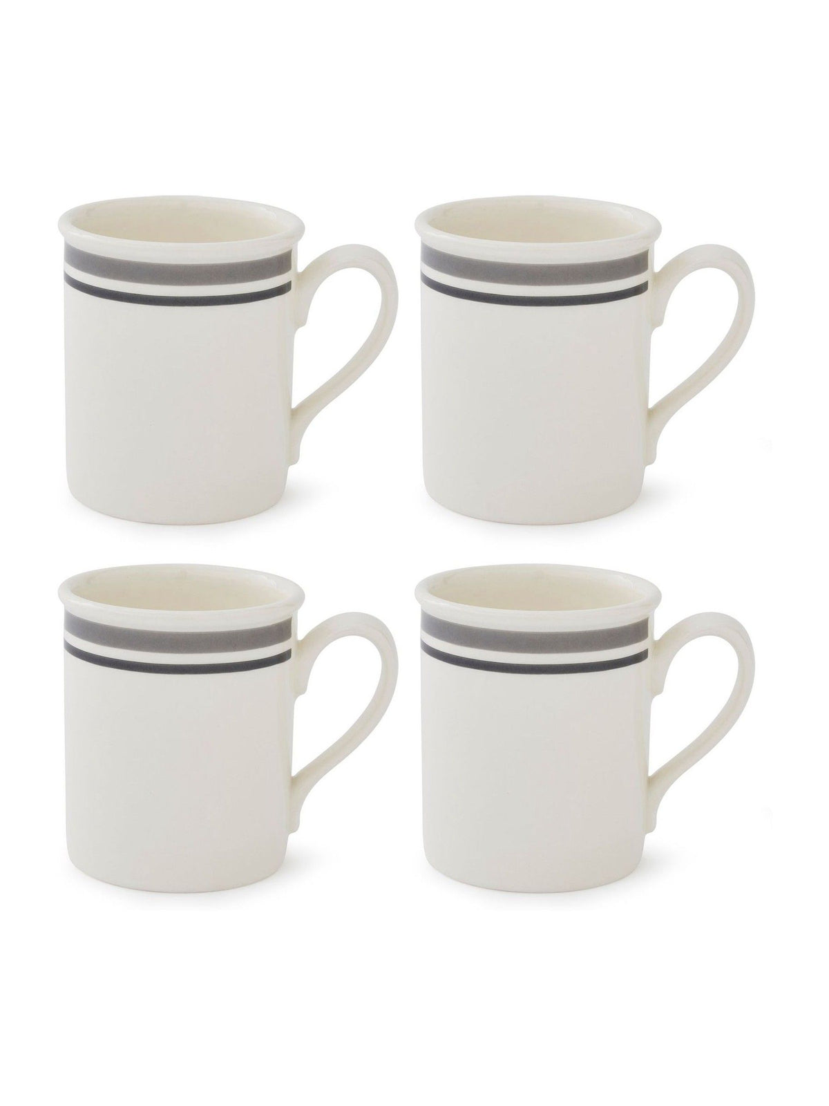 Set of 4 Monochrome Stripe Breakfast Mugs