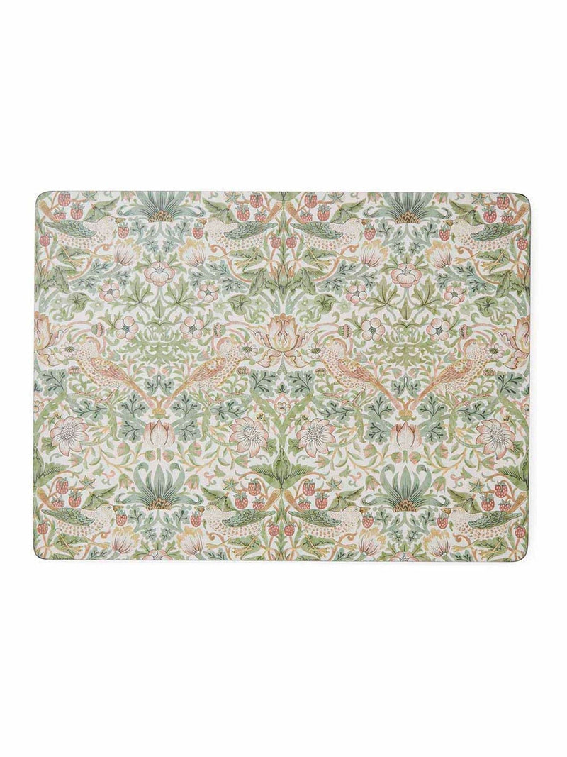 Morris & Co. Green Strawberry Thief placemats set of 4, imported from the UK