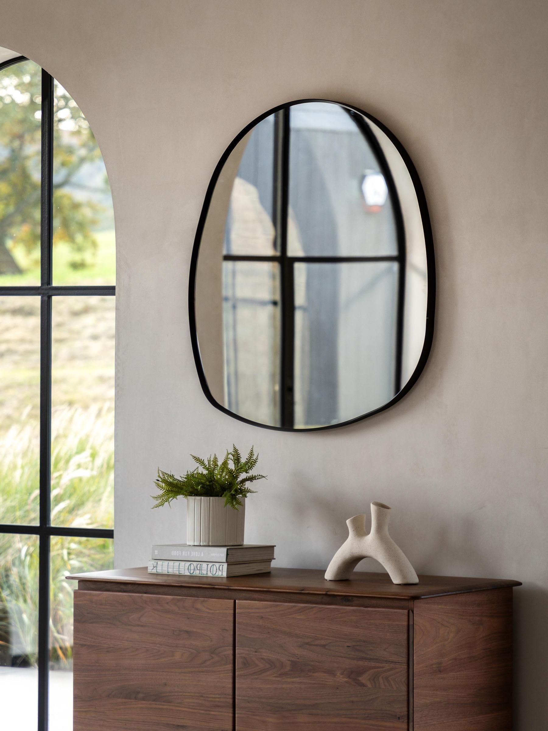 Gallery Home Black Axel Pebble Mirror 70 x 90cm, UK version